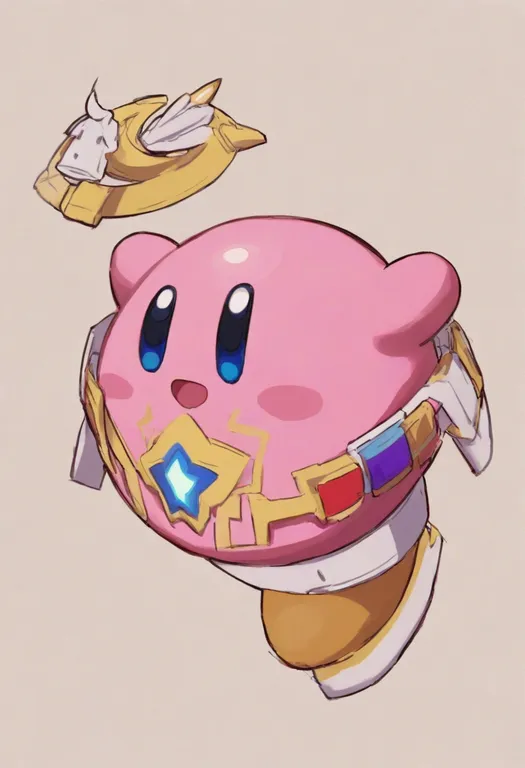 masterpiece, best quality, general, kirby star allies, solo, simple background — by k3scat, made with ComfyUI