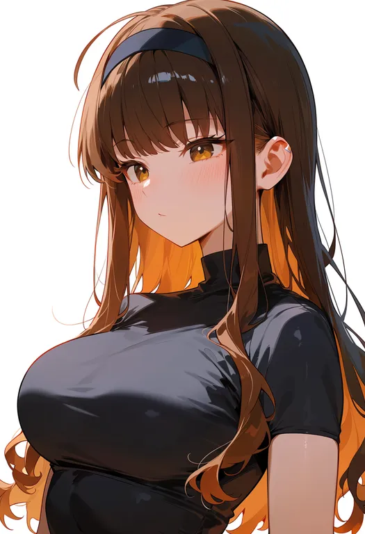 masterpiece, best quality, score_7, safe, kishinami hakuno (female), solo, upper body, simple background — by k3scat, made with ComfyUI