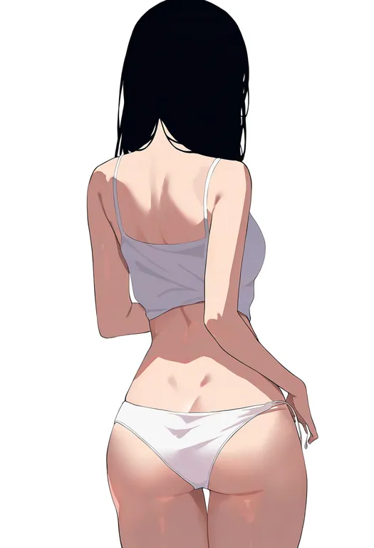 masterpiece, best quality, newest, absurdres, highres, safe, untied_panties, 1girl, solo, simple_background — by k3scat, made with ComfyUI