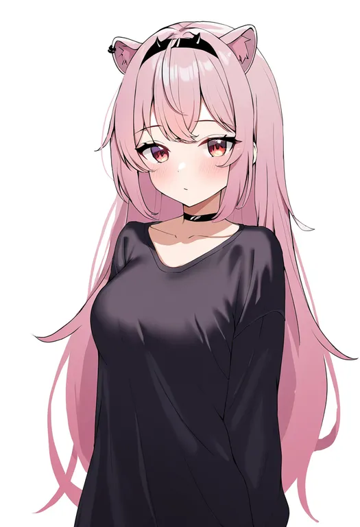 masterpiece, best quality, newest, absurdres, highres, safe, animal_ear_hairband, 1girl, solo, simple_background — by k3scat, made with ComfyUI