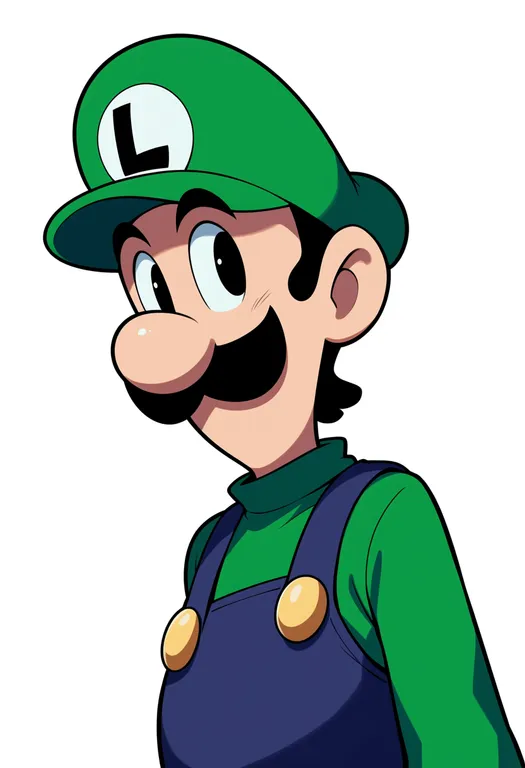 masterpiece, best quality, score_7, safe, luigi, solo, upper body, simple background — by k3scat, made with ComfyUI