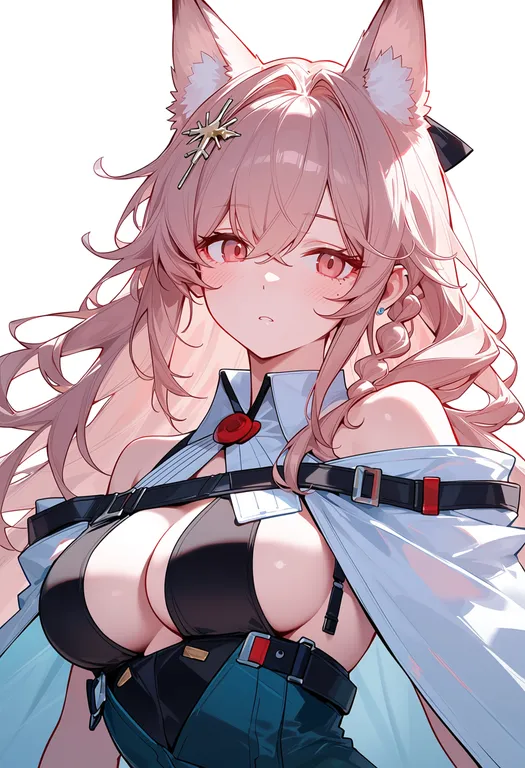 masterpiece, best quality, score_7, safe, pozyomka (arknights), arknights, solo, upper body, simple background — by k3scat, made with ComfyUI