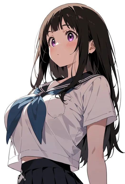 masterpiece, best quality, score_7, safe, chitanda eru, solo, upper body, simple background — by k3scat, made with ComfyUI