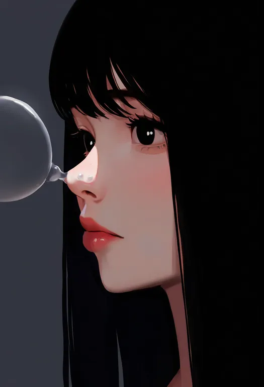 masterpiece, best quality, newest, absurdres, highres, safe, nose_bubble, 1girl, solo, simple_background — by k3scat, made with ComfyUI
