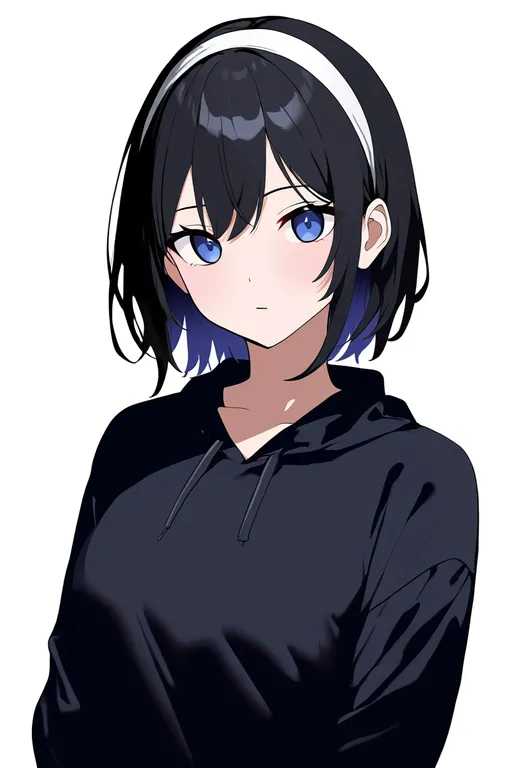 masterpiece, best quality, newest, absurdres, highres, safe, white_hairband, 1girl, solo, simple_background — by k3scat, made with ComfyUI