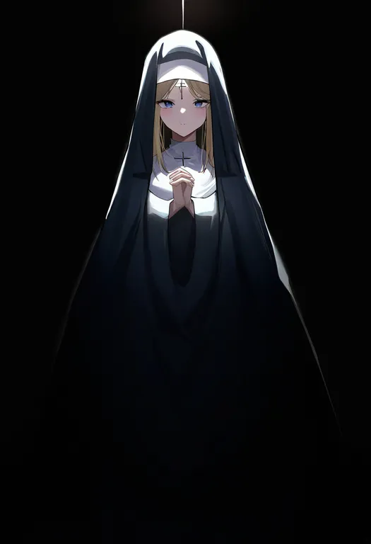 masterpiece, best quality, newest, absurdres, highres, safe, cross, 1girl, solo, simple_background — by k3scat, made with ComfyUI