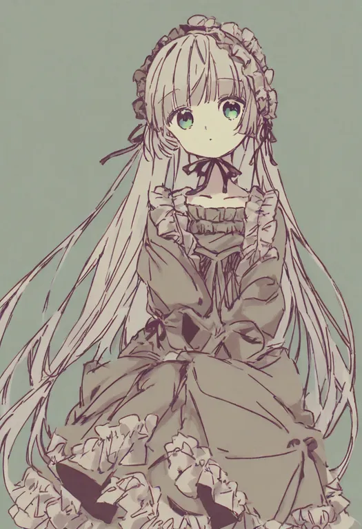 masterpiece, best quality, general, gosick, solo, simple background — by k3scat, made with ComfyUI