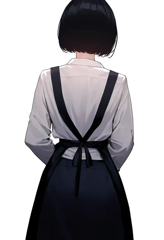 masterpiece, best quality, newest, absurdres, highres, safe, apron_lift, 1girl, solo, simple_background — by k3scat, made with ComfyUI