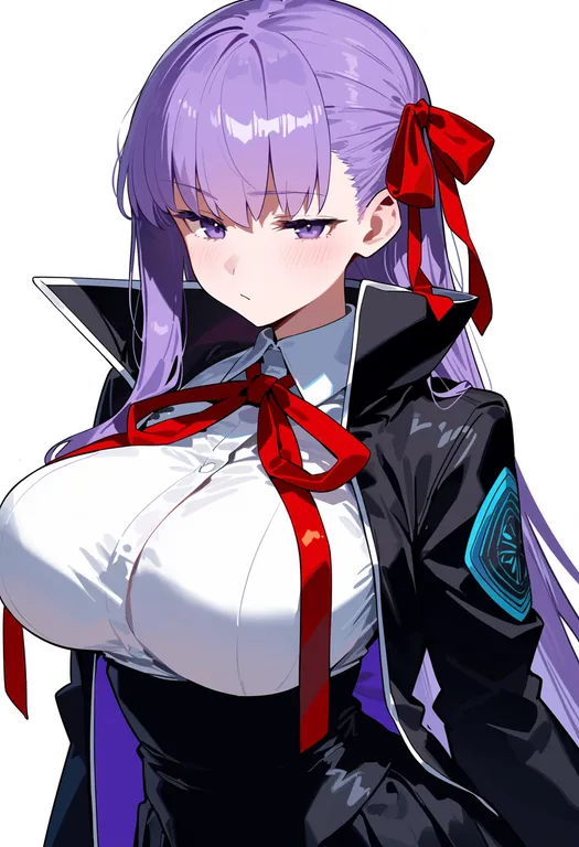 masterpiece, best quality, score_7, safe, bb (fate), fate/extra ccc, solo, upper body, simple background — by k3scat, made with ComfyUI