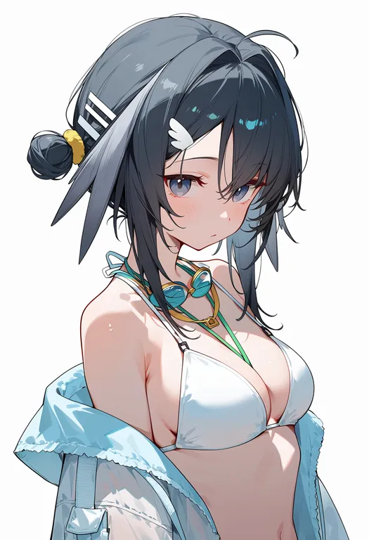 masterpiece, best quality, score_7, safe, la pluma (summer flowers) (arknights), arknights, solo, upper body… — by k3scat, made with ComfyUI