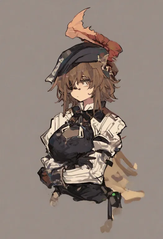 masterpiece, best quality, general, plume, 1girl, solo, simple background — by k3scat, made with ComfyUI