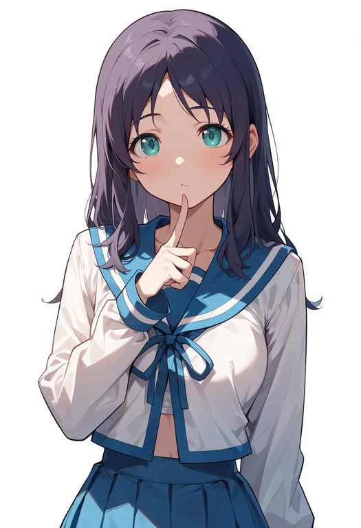masterpiece, best quality, score_7, safe, hiradaira chisaki, solo, upper body, simple background — by k3scat, made with ComfyUI
