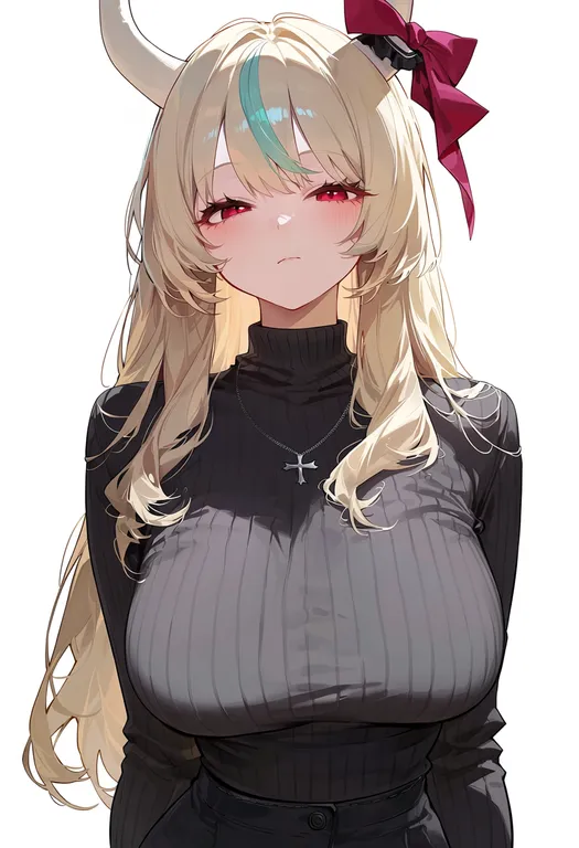 masterpiece, best quality, score_7, safe, ex-keine, solo, upper body, simple background — by k3scat, made with ComfyUI