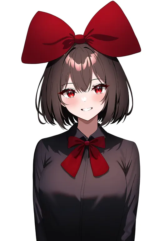 masterpiece, best quality, newest, absurdres, highres, safe, huge_bow, 1girl, solo, simple_background — by k3scat, made with ComfyUI