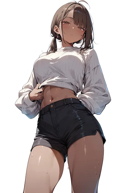 masterpiece, best quality, score_7, safe, quarterly pixiv 8 free, solo, simple background — by k3scat, made with ComfyUI