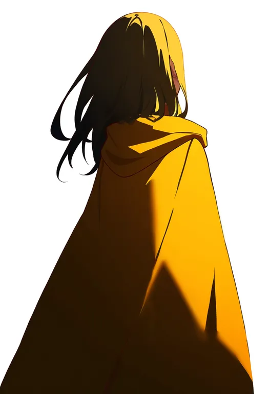 masterpiece, best quality, newest, absurdres, highres, safe, yellow_cape, 1girl, solo, simple_background — by k3scat, made with ComfyUI