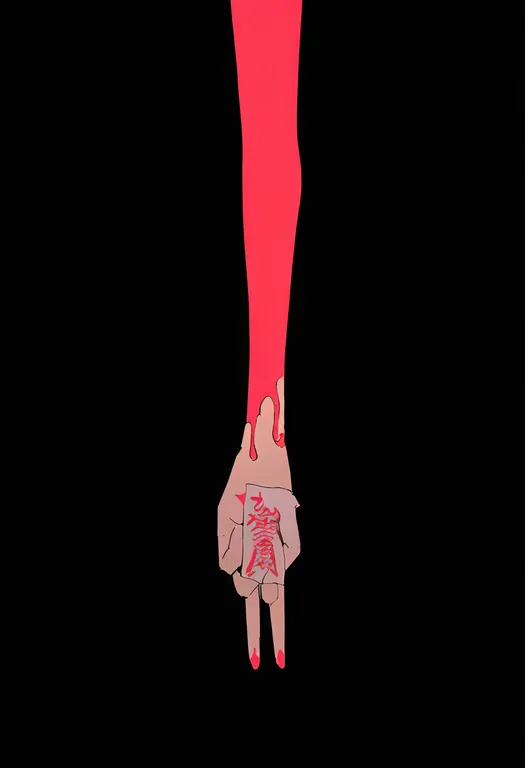 masterpiece, best quality, newest, absurdres, highres, safe, ofuda_between_fingers, 1girl, solo, simple_background — by k3scat, made with ComfyUI