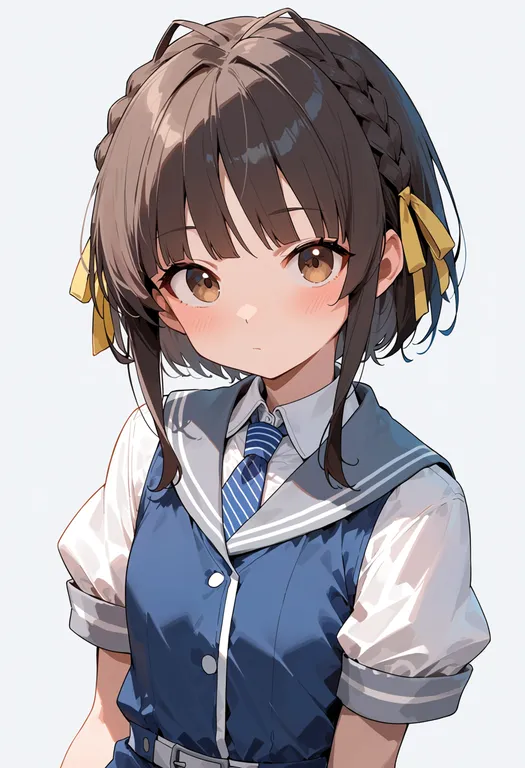 masterpiece, best quality, score_7, safe, ukuru (kancolle), solo, upper body, simple background — by k3scat, made with ComfyUI