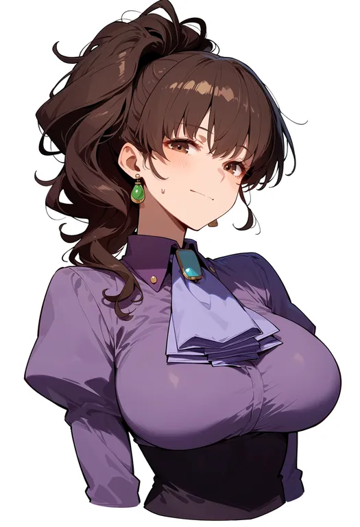 masterpiece, best quality, score_7, safe, ushiromiya natsuhi, solo, upper body, simple background — by k3scat, made with ComfyUI