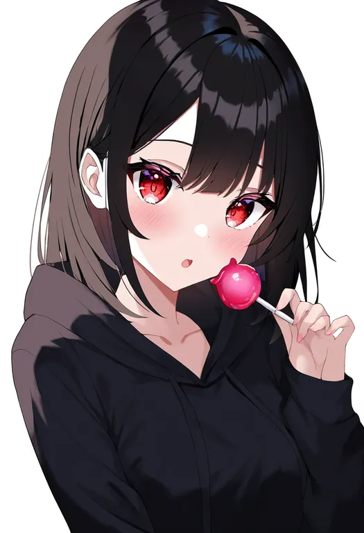 masterpiece, best quality, newest, absurdres, highres, safe, holding_candy, 1girl, solo, upper_body, simple_background — by k3scat, made with ComfyUI